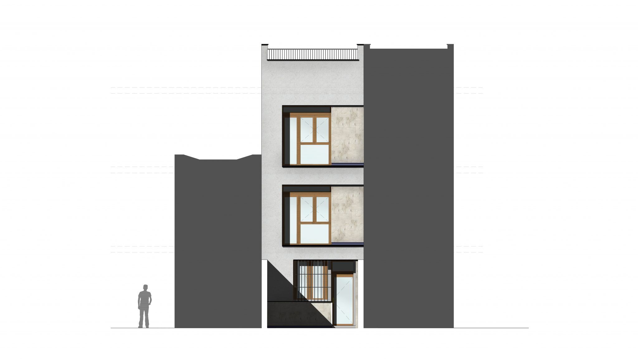 Apartamentos entre medianeras_Alzado_2