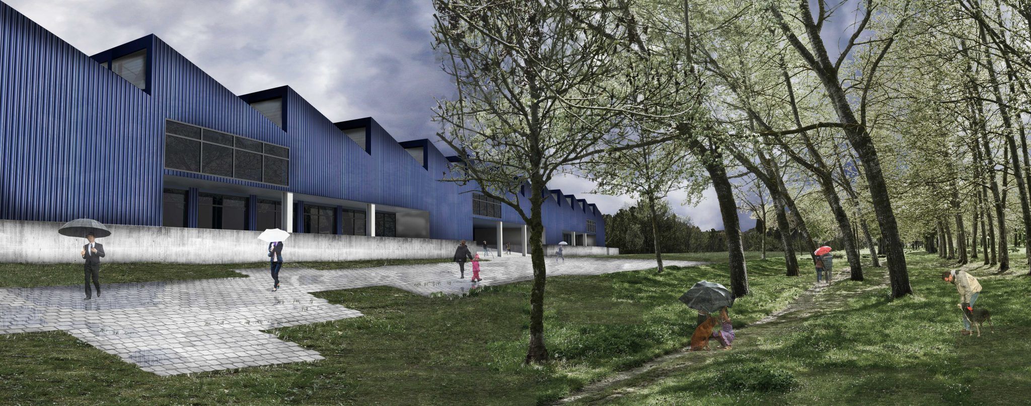Coworking residencial en Pamplona_Perspectiva exterior_1