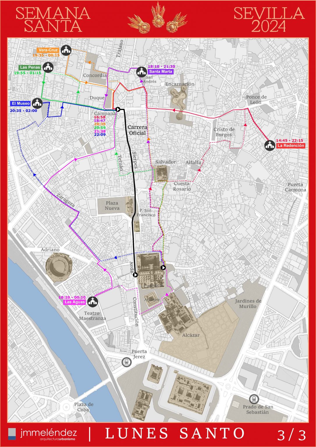 Itinerario Semana Santa Sevilla 2024 Mapas De Procesiones Lunessanto 3 1086x1536 
